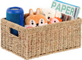 CENBOSS Wicker Baskets (Large, Seagrass, 1PC) Rattan Storage Baskets for Shelves, Woven Seagrass Holder