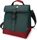 SUNNY BIRD Insulated Lunch Bag Rolltop Lunch Box Tote Lunchbox Bag for Women, Men, Adults and Teens (Green)
