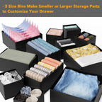 SpaceAid Drawer Organizer Clothes, 12 Pack Dresser Organizer Bins for Nursery, Closet Organization and Storage Dividers for Clothing, Baby Clothes, Underwears, Socks (Black)