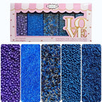 Confect Edible Cake Sprinkles – Decorating Mix | Navy & Blue Purple Pearls, Silver & Black Jimmies, Blue Sparkling Sugar | Sprinkles for Cake, Cupcake & Cookie Decoration - Vegan, Gluten-Free, Nut-Free, Soy-Free, Dairy-Free, Palm Oil-Free-5 Oz