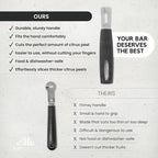 A Bar Above Premium Quality Channel Knife, Stainless Steel Bar Tool, Garnish for Cocktail Mixers, Lemon Zester, and Fruit Peeler, Professional Grade Bar Accessory, Durable Citrus Knife