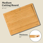 SMIRLY Large Bamboo Cutting Board for Kitchen: Large Bamboo Cutting Board with Juice Groove, Wooden Cutting Boards for Kitchen, Butcher Block Cutting Board Wood