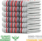 Urban Villa Kitchen Towels Waffle Stripes Dish Towels for Kitchen Grey Color Set of 6 Kitchen Towels Highly Absorbent Cotton Over Sized 20X30 in with Mitered Corners Kitchen Hand Tea Towels