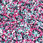 Manvscakes, pink sprinkles, valentines, cake sprinkles, gluten free, cookies, chocolate, fondant, princess topping, ice cream, edible, dessert decoration (Black Pink Blue)