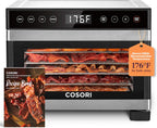 COSORI Food Dehydrator for Jerky, 176°F Temperature Control, 5 Stainless Steel Trays Dryer Machine, 4 Presets, 48H Timer, for Dog Treats, Meat, Fruit, Veggies, Snacks, Recipe Book Included