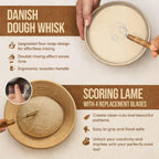 Trailblaze Banneton Bread Proofing Basket Set – Complete Sourdough Bread Baking Supplies – Sourdough Starter Kit – Sourdough Proofing Basket Gift for Bakers - Bread Baskets (9" Round & 10" Oval)