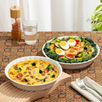 Brew To A Tea - Classic White Ceramic Pie Dish Set, 2 Pcs, 10.5" & 9.5", Pie Pans for Baking, Deep Dish Pie Plate