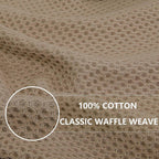 Homaxy 100% Cotton Waffle Weave Kitchen Dish Towels, Ultra Soft Absorbent Quick Drying Cleaning Towel, 13 x 28 Inches, 12-Pack, Tan