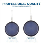 Viking 3-Ply Non Stick Frying Pans, 2-Piece Hybrid Plus Stainless Steel, 9.5 and 11 Inch, Silver