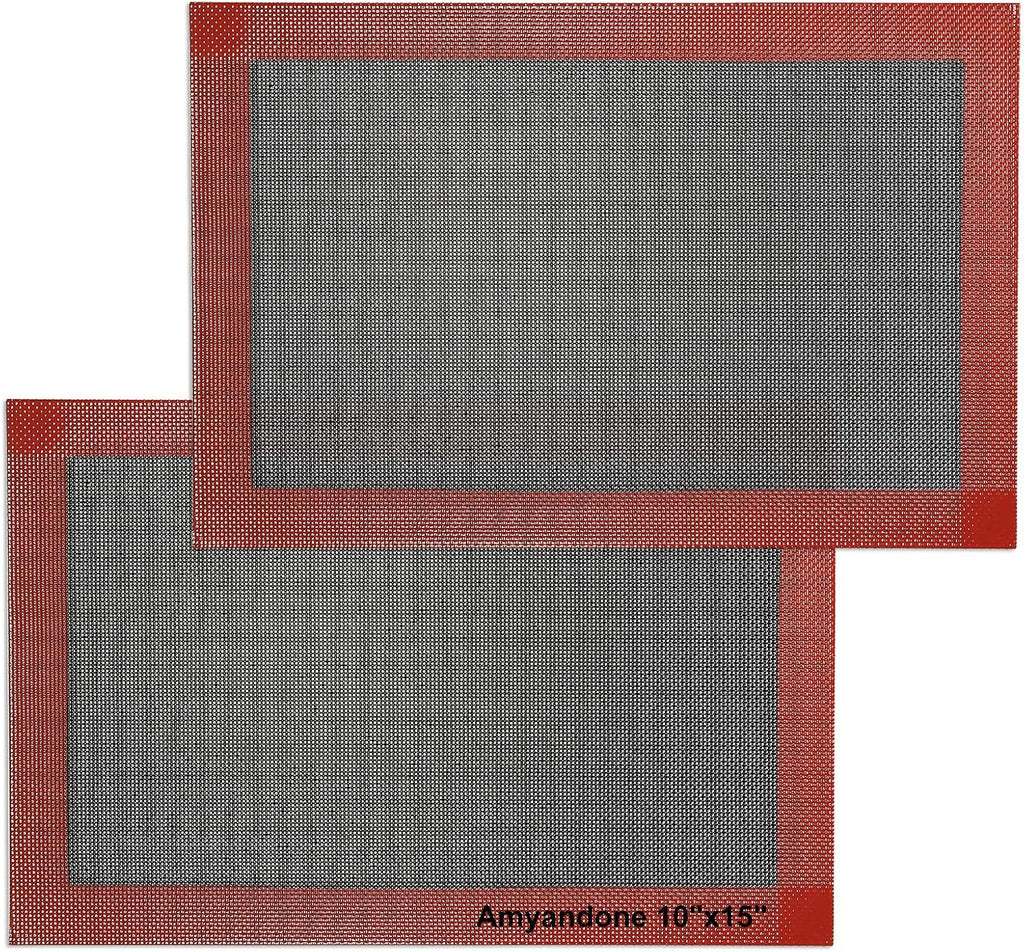 Perforated Silicone Baking Mat for Jelly Roll Pan, Non-Stick Eclair Baking Mat for 10 x 15-inch Tray Pan, 2 Pcs Mesh Cookie Sheet Liner for Homemade Bread, Sugar Cookie and Pastry