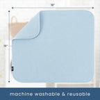 S&T INC. Dish Drying Mat, 16” x 18”, Absorbent Microfiber Kitchen Counter Mat, Dish Drying Pad for Dishes, Utensils, Pots and Pans, Large, Sky Blue