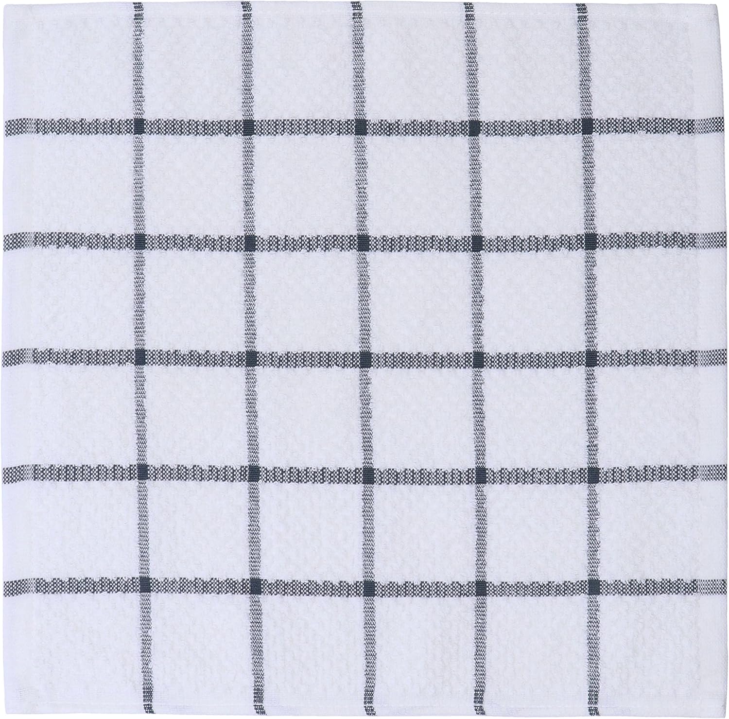 Cotton Grid Dish Cloths, Terry Cleaning Rags, 12 x 12 Inches, Light and Soft, Quick Drying Dish Rags, 8pc/Set (Grey)