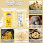Rani Sooji Coarse (Farina, Suji, Rava, Rawa, Wheat Semolina) Flour 128oz (8lbs) 3.63kg Bulk ~ All Natural | Vegan | NON-GMO | Kosher | Indian Origin
