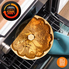 NutriChef 9-Inch Cake Pan - Heavy Die Cast Aluminum Cake Baking Mold with 2 Layers of Professional Nonstick Coating - Fluted Flow Design for Uniform Baking & Browning, Dishwasher Safe - Gold