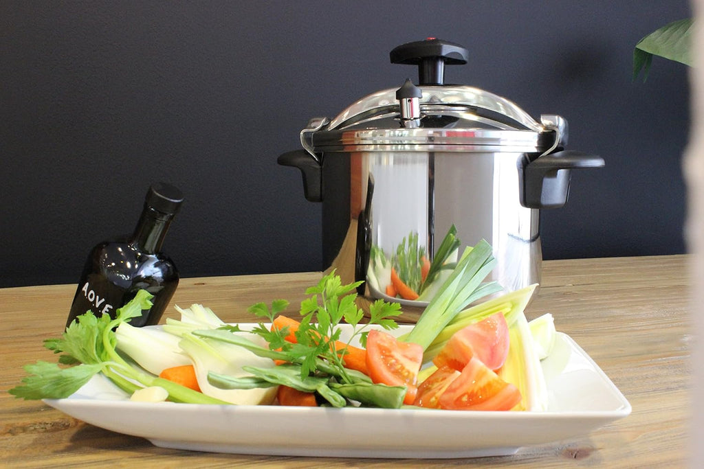 MAGEFESA Star Pressure Cooker, 14.8-Quart, 18/10 Stainless Steel, Works on All Stovetops (Induction Compatible), Safety Lock & 8 PSI Cooking