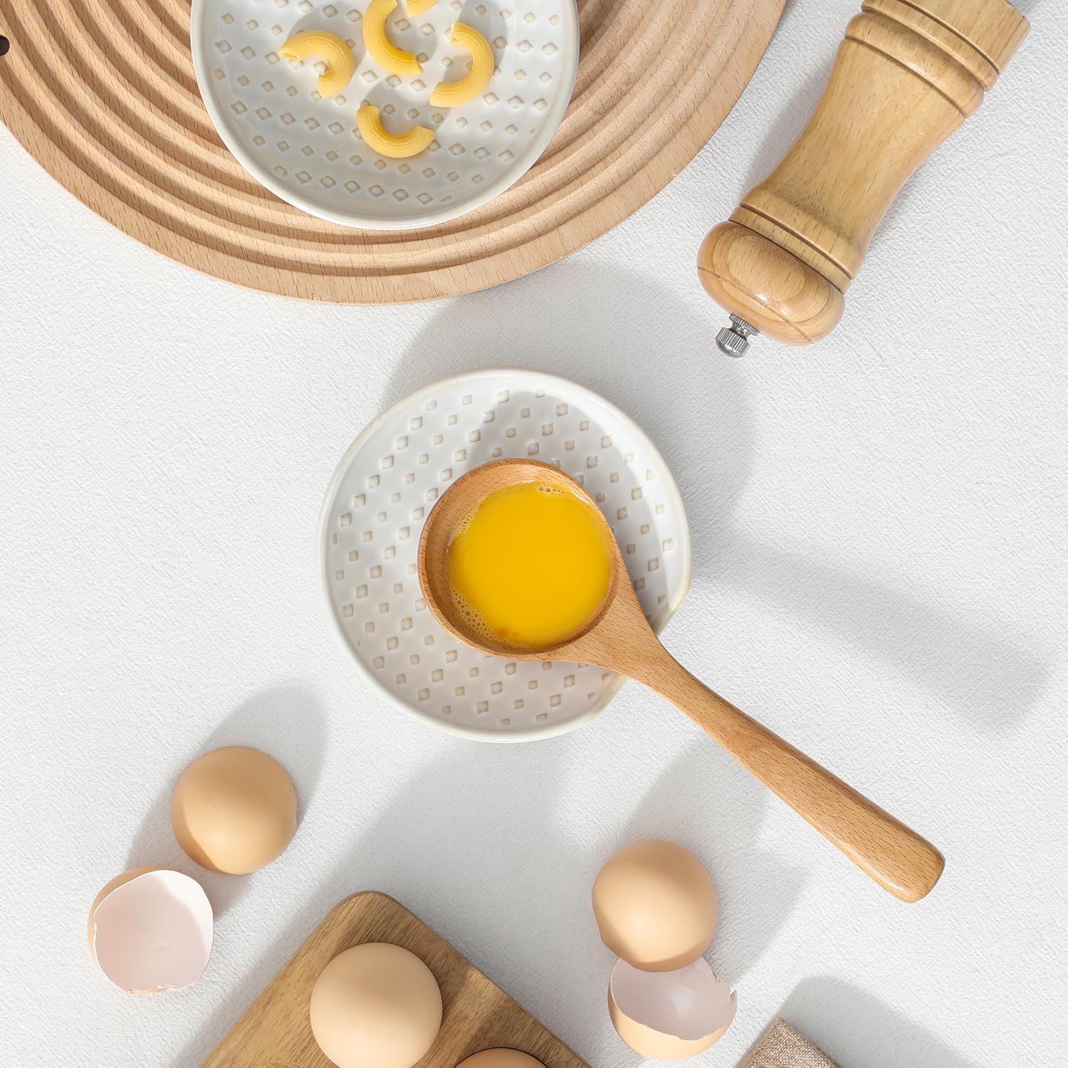 MALACASA Ceramic Spoon Rest for Stove Top, 4.8 inch Cooking Spoon Holder for Kitchen Counter,Utensil Rest for Ladle, Spatula, Spoons or Tongs, Modern Farmhouse Kitchen Décor - 03, Series LYDIA