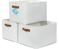 OrganiHaus Extra Large Fabric Storage Bins for Shelves 16x13in, Closet Storage Baskets for Shelf Organizing, Canvas Rectangle Bins for Organization, Linnen Baskets for Organizing - Off-White