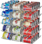 Can Organizer For Pantry, Adjustable Height And Width Canned Goods Organizer, Soup Can Organizer Holds Up to 60 Cans for Kitchen Cabinet or Refrigerator(CLear 5 Tier)