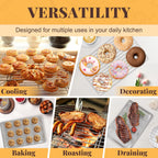 Cooling Racks for Cooking and Baking - 3 Tier Stackable Grid Wire Baking Rack for Oven Cooking, Baking, Grilling, Roasting -Dishwasher Safe Bacon Rack