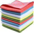 SINLAND Microfiber Dish Cloth for Washing Dishes Dish Rags Best Kitchen Washcloth Cleaning Cloths with Poly Scour Side 5 Color Assorted 12inchx12inch 10pack