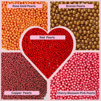 Confect Pearl Sprinkles | Edible Disco Ball Sprinkles for Cakes & Cupcakes Decoration | Pack of 5 Mix Bright Orange, Copper, Pink, Red & Bronze Dragees - Carnival |Vegan, Gluten-Free, Nut-Free, Soy-Free, Dairy-Free, Palm Oil-Free- 5 Oz