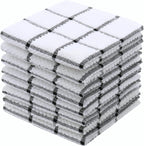 Cotton Dish Towels for Kitchen, Terry Dish Cloths for Washing Dishes, 12 x 12 Inches, Light and Soft, Quick Drying Dish Rags for Cleaning, 8pc/Set (Black)