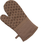 Sticky Toffee 9-Piece Kitchen Set – Brown 100% Cotton Terry Dish Towels, Dishcloths, Oven Mitts, and Pot Holders with Non-Slip Silicone Grip, Oeko-Tex Cotton