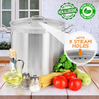 Nutrichef Stainless Steel Cookware Stockpot, 30 Quart Heavy Duty Induction Soup Pot With Stainless Steel Lid And Strong Riveted Handles, Even Heat Distribution, Compatible With Most Cooktops