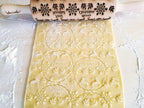 Embossing Rolling Pin for Christmas Cookies, Gingerbread, Shortbread by Algis Crafts (Merry Christmas)