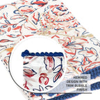 Printed Kitchen Dish Bar and Tea Towels Cotton, 18x28 inch with Trims, Cotton Dish Towel Sets (White & Peach, Set of 4)