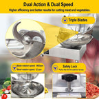 TECHTONGDA 110V Commercial Food Processor, 8L Electric Food Chopper Vegetable Cutter, Meat Grinder, Meat Bowl Cutter Chopper Machine for Vegetables, Grain, Nuts, Ginger, Garlic