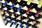sfDisplay.com,LLC. Modular Wine Rack Beechwood 32-96 Bottle Capacity 8 Bottles Across up to 12 Rows Newest Improved Model (48 Bottles - 6 Rows)