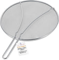 U.S. Kitchen Supply Stainless Steel Splatter Guard 13" Fine Mesh Cover, Grease & Oil, Splatter Screen for Frying Pan, Cooking Pots, with Resting Feet