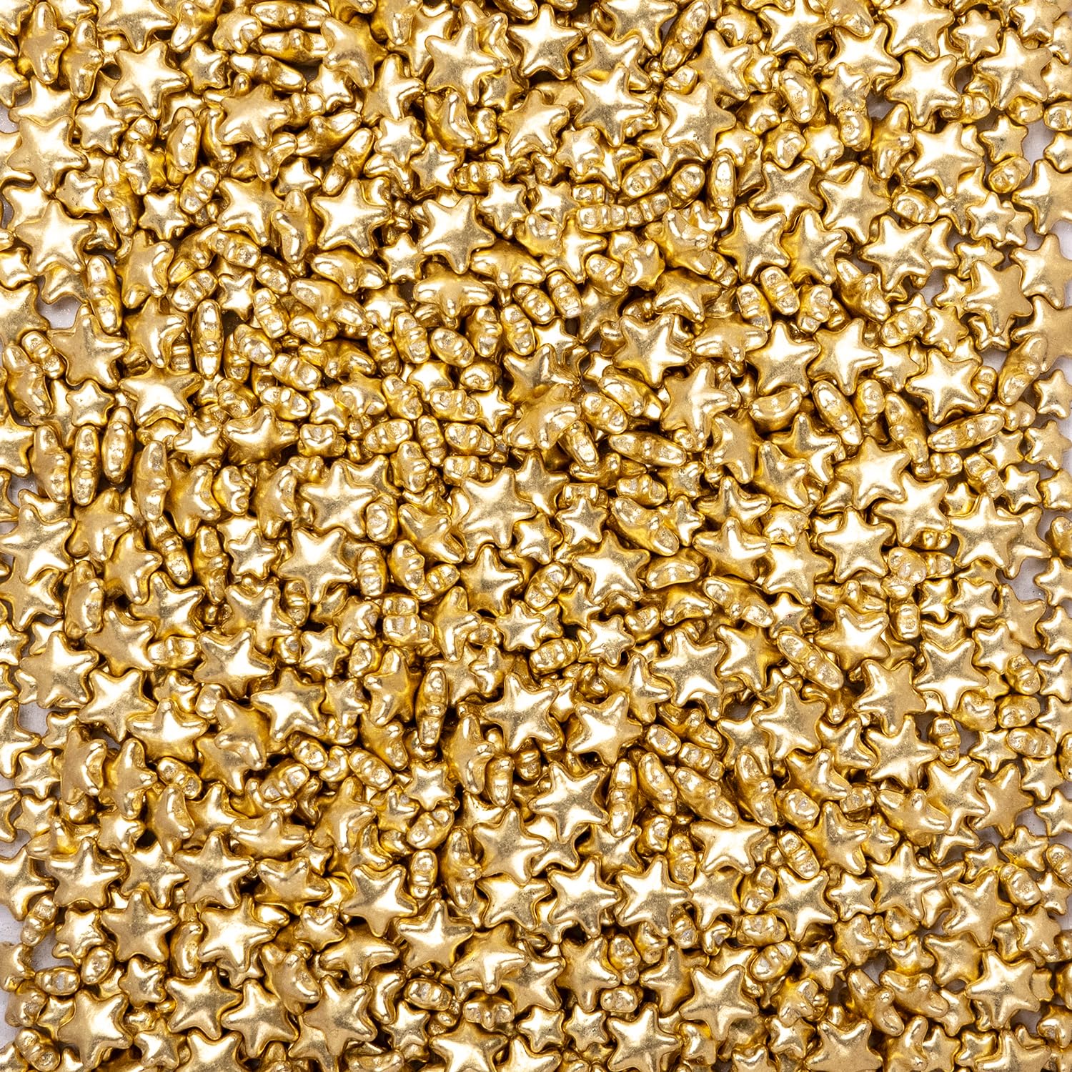 Dazzjoy Edible Gold Sprinkles, Star Sugar Candy Sprinkles for Cupcake Decorating, Food Grade, 4.23oz, Mix Size, Cupcake Toppers, Cake Decorations, Wedding Party Supplies