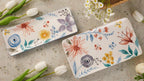 Bico Blossom Symphony Ceramic 14 inch Rectangular Serving Platter, Set of 2, for Serving Salad, Pasta, Cheese, Ham, Appetizer, Microwave & Dishwasher Safe