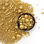 Sprinkles Gold Pearl Sugar Candy Mix Size, Nut Free, Baking Cake Decorations Cupcake Toppers Cookie Decorating Ice Cream Celebrations Shaker Jar Wedding Shower Party (120g/4.2oz）