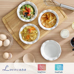 LOVECASA Ceramic Mini Pie Pans Set of 6-5.5 Inch Oven Safe Small Pie Dishes, Nonstick Mini Pot Pie Baking Tins for Chicken Pot Pie, Tarts, Quiches & Desserts, Stackable Ruffled Rims, White