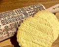 TRIBAL Embossing Rolling Pin. Laser Engraved Dough Roller for Embossed Cookies or Pottery by Algis Crafts