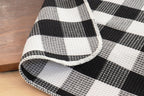 PurpleEssences Waffle Weave Plaid Dish Cloths, 100% Cotton - 12 x 12 Inches, Ultra Soft Absorbent Quick Drying Dish Towels Buffalo Check Dish Rags for Kitchen, 6 Pack - Spring Summer- Black and White