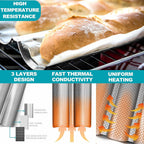 Anaeat Nonstick Perforated French Bread Baking Pan, 15"X 6.3" Premium Toast Mold, Silver