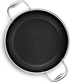 HexClad Hybrid Nonstick 5-Quart Dutch Oven with Stainless Steel Lid, Stay-Cool Handles, Dishwasher-Friendly, Oven-Safe Up to 900°F, Induction Ready, Compatible with All Cooktops