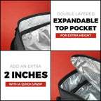 Slow Cooker Bag Slow Cooker Carrier Travel Bag for 6-8 Quart Pots Locking Travel Bag with Secure Zip & Accessory Pocket Insulated Carrier, Pot Holder Carrying Bags with Easy to Clean Inner Lining