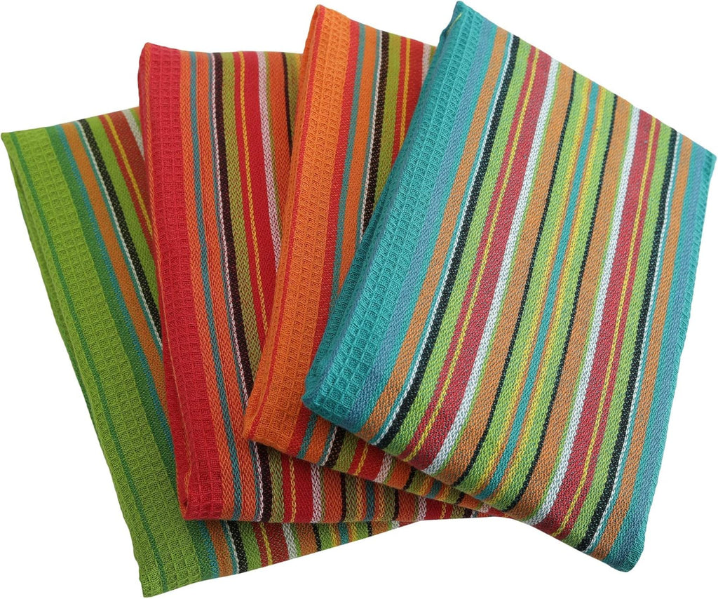 DG Collections 100% Cotton Salsa Kitchen Towels – 8 Pack, Super Absorbent Dish Towels, 16x28 Inch, Lint-Free, Durable Weave – Reusable Kitchen Cleaning Cloths for Home & Restaurants