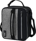 opux Insulated Lunch Box for Men Women Adult, Compact Lunch Bag for Kids Boy Girl Teen, Soft Lunch Cooler Bag for Work School, Leakproof Lunchbox Lunch Pail with Clip-on Buckle, Heather Gray