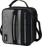 opux Insulated Lunch Box for Men Women Adult, Compact Lunch Bag for Kids Boy Girl Teen, Soft Lunch Cooler Bag for Work School, Leakproof Lunchbox Lunch Pail with Clip-on Buckle, Heather Gray