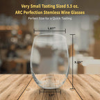 DISCOUNT PROMOS Stemless Wine Glasses by ARC 5.5 oz. Set of 12, Bulk Pack - Perfect for Hotel, Bar, Restaurant or Lounge - Clear