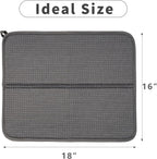 2 Pack Dish Drying Mat, Absorbent Microfiber Dish Drying Mat for Kitchen Counter, 16"x18” Large Size Dish Drying Pad, Ultra Absorbent Dishes Drainer Mat for Countertop