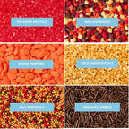 Sweets Indeed Sprinkles 6 Cell Edible Sprinkle Mix Jimmies Perfect for Cake Decorations Baking Ice Cream Cookies Cupcake Topper (Fall)