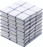 Cotton Dish Towels for Kitchen, Terry Dish Cloths for Washing Dishes, 12 x 12 Inches, Light and Soft, Quick Drying Dish Rags for Cleaning, 8pc/Set (Blue)