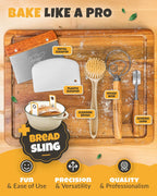 Dutch Oven for Bread Baking - incl. Sourdough Bread-Baking Supplies like Banneton Bread-Proofing Basket - 5QT Enameled Cast Iron Bread-Oven with Lid, Baking Pan, Scoring Tool Lame